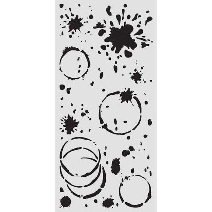 Thick Stencil cm 12x25 - Secret Diary Ink Splatter