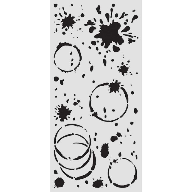 Thick Stencil cm 12x25 - Secret Diary Ink Splatter