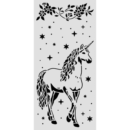 Cut laser stencil for art and craft cm 12x25 - Wonderland unicorn