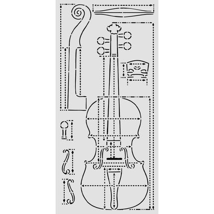 Cut laser stencil for Art and Craft cm 12X25 - Symphony violin sections 