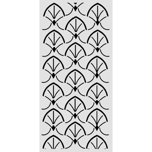 Cut laser stencil for Art and Craft cm 12X25 - Oriental Garden borders 