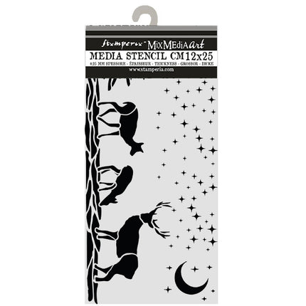 Cut laser stencil for Art and Craft cm 12X25 - Christmas deers