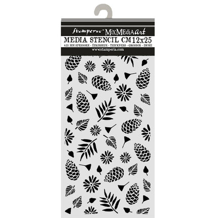 Cut laser stencil for Art and Craft cm 12X25 - Christmas pinecones pattern