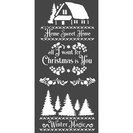 Thick stencil cm. 12X25 Winter magic