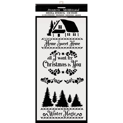 Thick stencil cm. 12X25 Winter magic