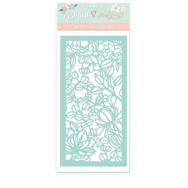 Thick stencil cm 12x25 Celebration flowers and leaves