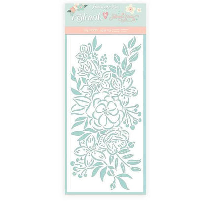 Thick stencil cm 12x25 Celebration border of flowers