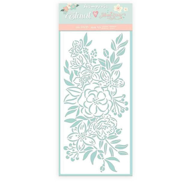 Thick stencil cm 12x25 Celebration border of flowers