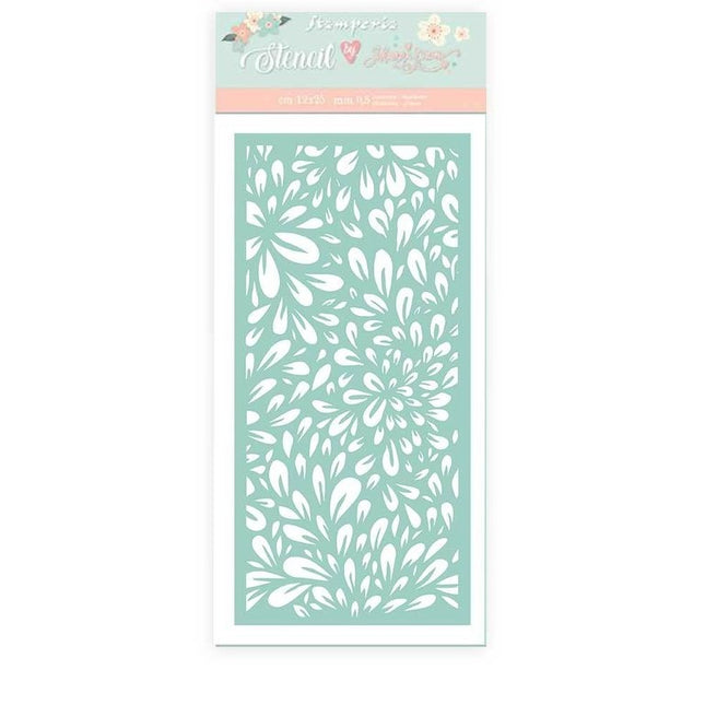 Thick stencil cm 12x25 Christmas rose flowers