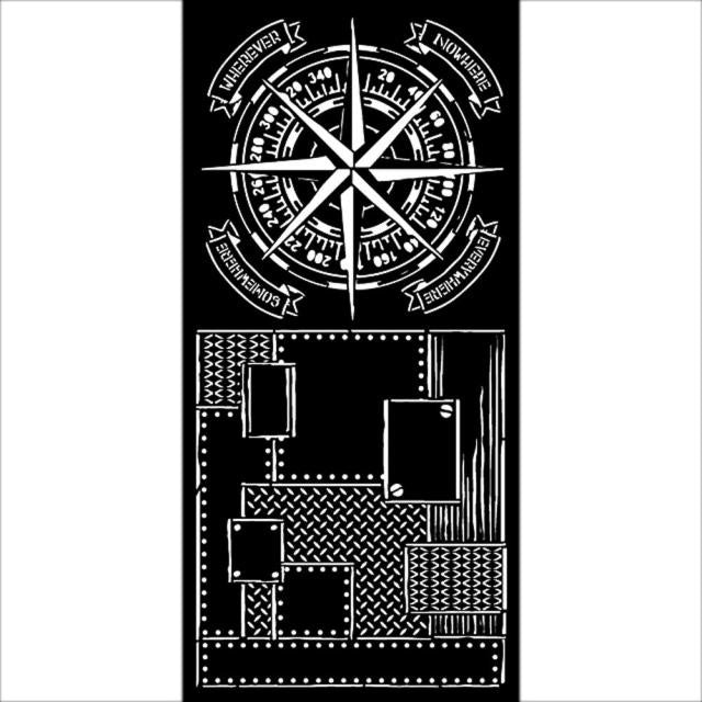 Thick stencil cm 12X25 - Lady Vagabond Lifestyle compass