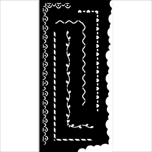 Thick stencil cm 12X25 - Create Happiness borders 1