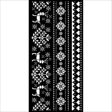 Thick stencil cm 12X25 - Christmas border deer