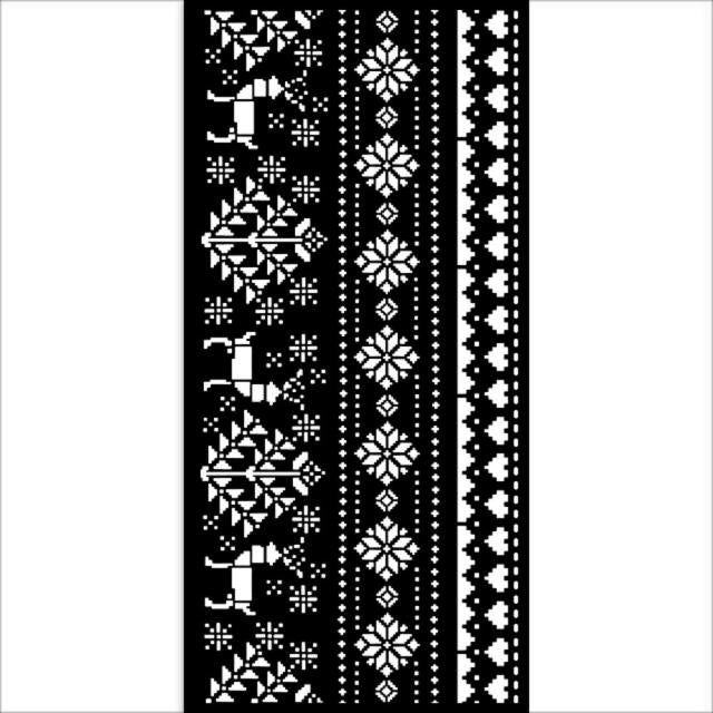 Thick stencil cm 12X25 - Christmas border deer
