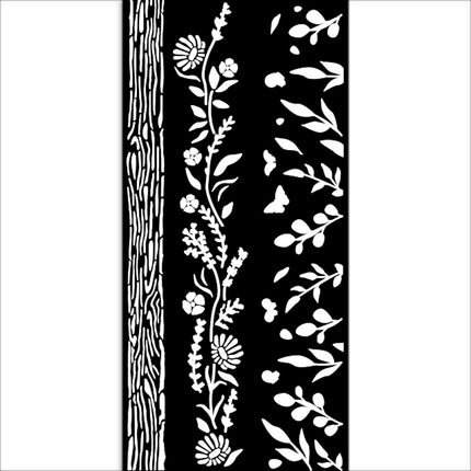 Thick stencil cm 12X25 - Create Happiness Welcome Home nature