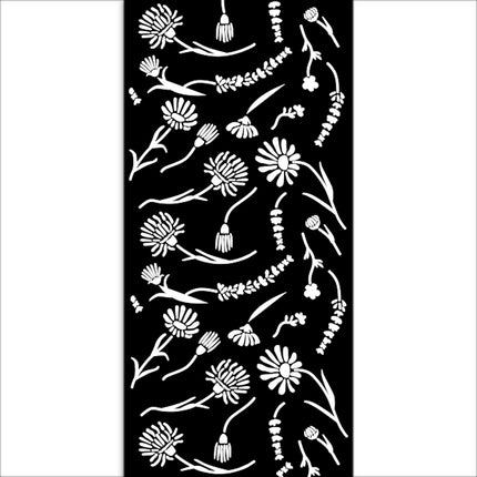 Thick stencil cm 12X25 - Create Happiness Welcome Home flowers