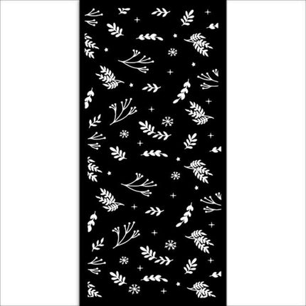 Thick stencil cm 12X25 - Leaves and little branches