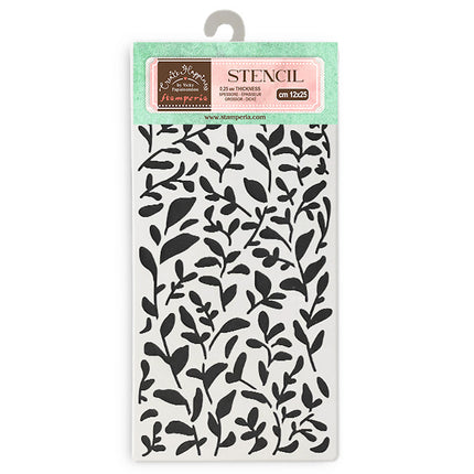 Thick stencil 12x25 cm - Create Happiness Secret Diary leaves pattern