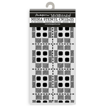 Thick stencil cm 12X25 - Gear up for Christmas fabric pattern