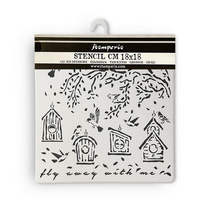 Thick stencil 18x18 cm - Garden nests