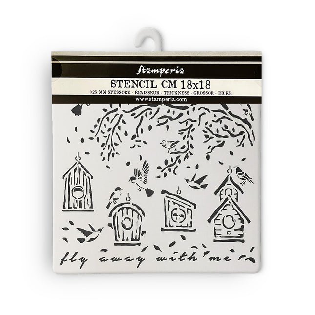 Thick stencil 18x18 cm - Garden nests