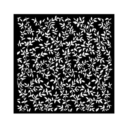 Thick stencil 18x18 cm - Garden leaves pattern