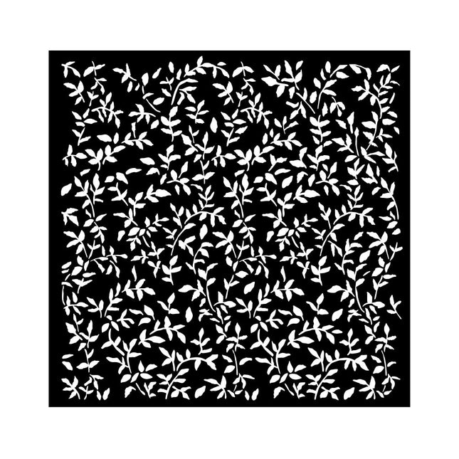 Thick stencil 18x18 cm - Garden leaves pattern