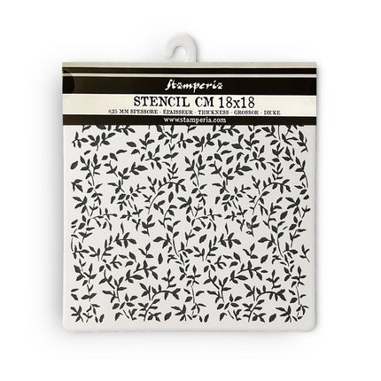 Thick stencil 18x18 cm - Garden leaves pattern