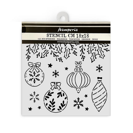 Thick stencil cm 18x18 - The Nutcracker Christmas balls