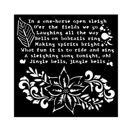Thick stencil cm 18x18 - The Nutcracker poinsettia