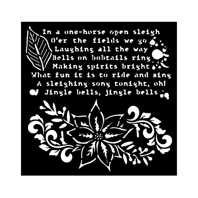 Thick stencil cm 18x18 - The Nutcracker poinsettia