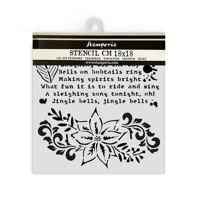 Thick stencil cm 18x18 - The Nutcracker poinsettia
