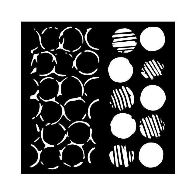 Thick stencil cm 18x18 - The Nutcracker double texture dots