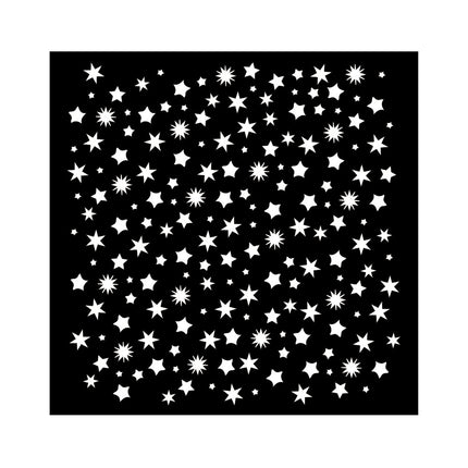 Thick stencil cm 18X18 - Classic Christmas stars pattern