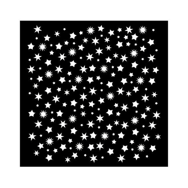 Thick stencil cm 18X18 - Classic Christmas stars pattern