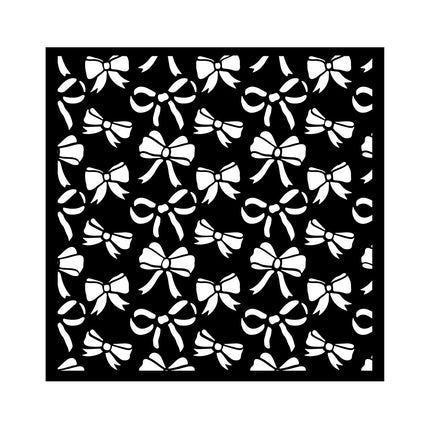 Thick stencil cm 18X18 - Classic Christmas ribbons pattern