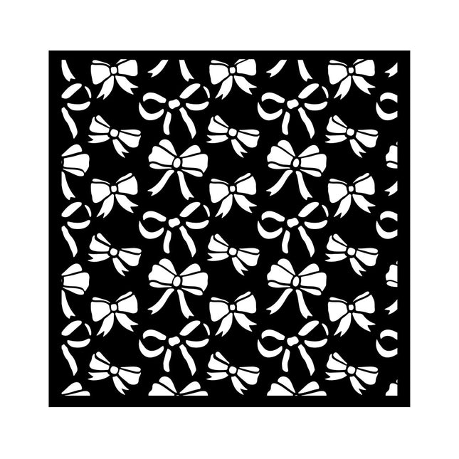 Thick stencil cm 18X18 - Classic Christmas ribbons pattern