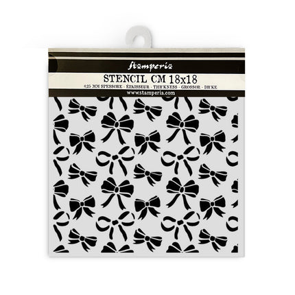 Thick stencil cm 18X18 - Classic Christmas ribbons pattern