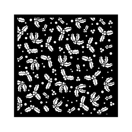 Thick stencil cm 18X18 - Classic Christmas gooseberry pattern