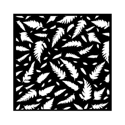 Thick stencil 18x18 cm - Forest leaves pattern