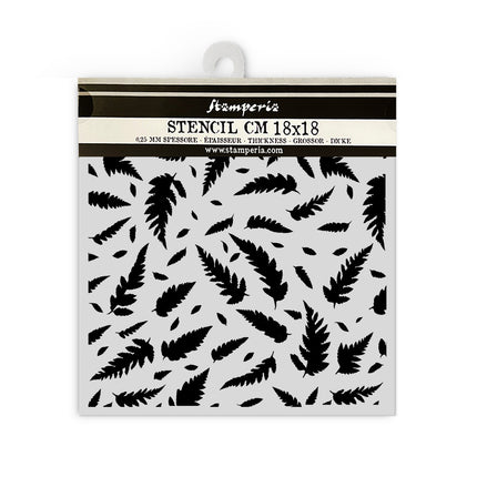 Thick stencil 18x18 cm - Forest leaves pattern