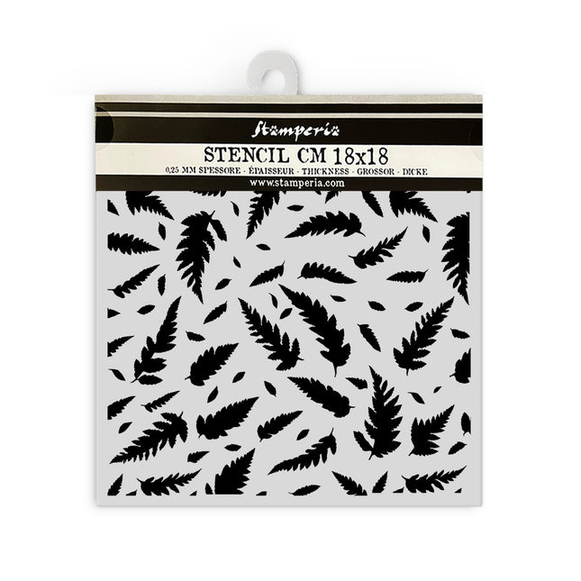 Thick stencil 18x18 cm - Forest leaves pattern
