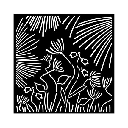 Thick stencil 18x18 cm - Forest abstract flowers