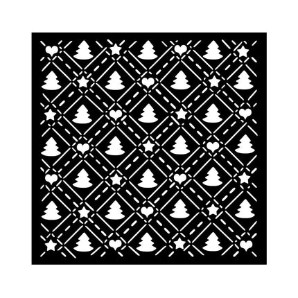 Thick stencil cm 18X18 - Candy Christmas tree pattern