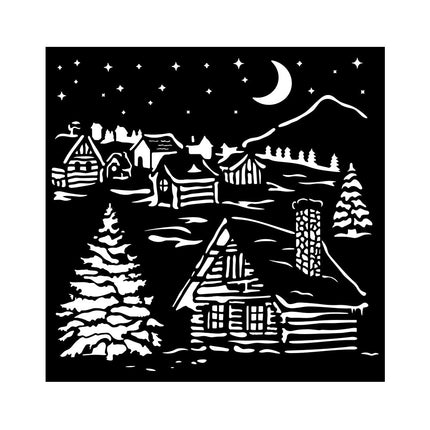 Thick Stencil 18x18 cm - The Owl's House Cottage