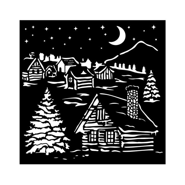 Thick Stencil 18x18 cm - The Owl's House Cottage
