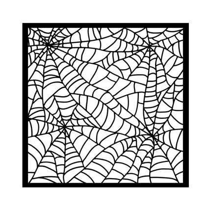 Thick Stencil 18x18 cm - Whispering Woods Spider Pattern  