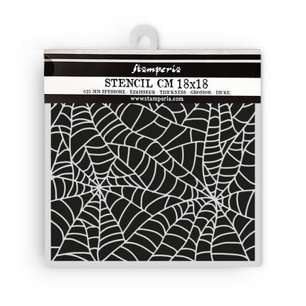 Thick Stencil 18x18 cm - Whispering Woods Spider Pattern  