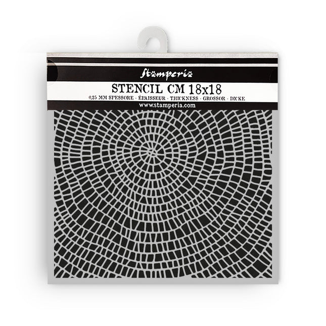 Thick Stencil 18x18 cm - Whispering Woods Bark Pattern  