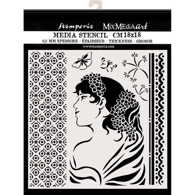 Thick stencil cm. 18X18 Lady side