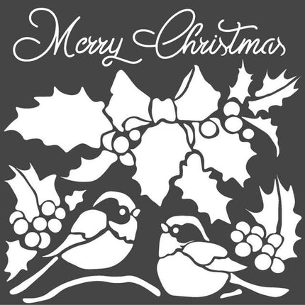 Thick stencil cm 18x18 Merry Christmas